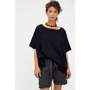 Free People Beach Winnie Sweater Tee Oversized Black Size XS